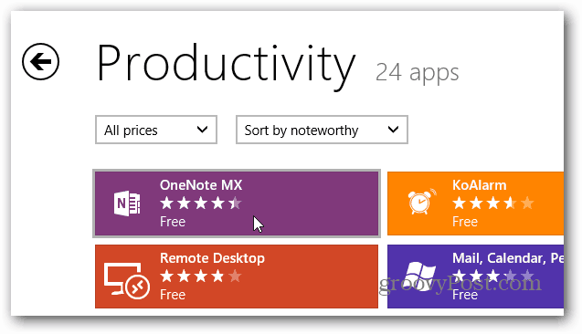 Επιλέξτε OneNote MX