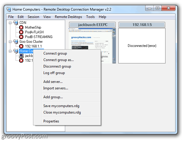 RDP Remote Desktop Connection Manager