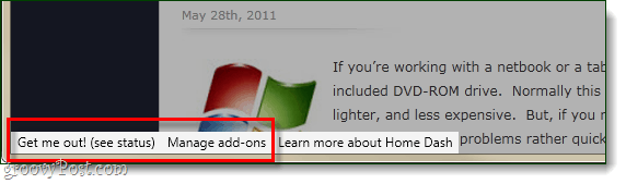 firefox home dash uitschakelen