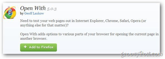 Open-With Firefox Extension Review - Lansați Chrome sau IE de la Firefox