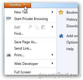 Otvorene mogućnosti Firefox Arrow