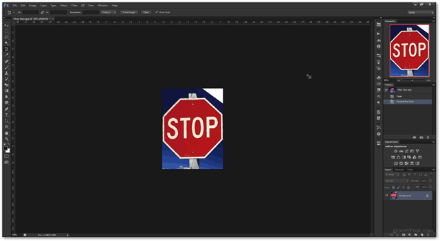 Perspektiv Beskärningsverktyg Slutresultat Photoshop CS6