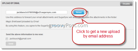 SugarSync Uploaden via e-mail