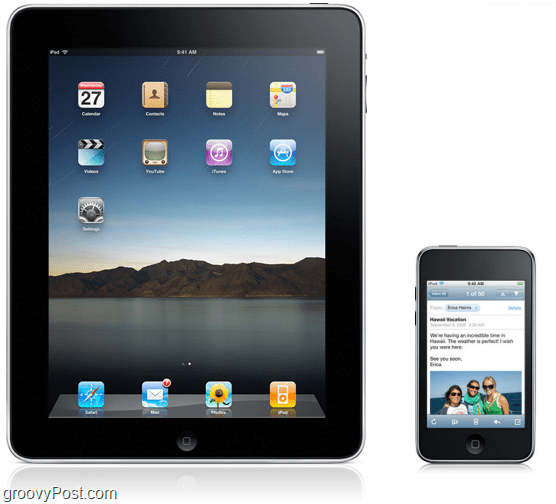 iPad-en har syv ganger overflaten på iPod Touch