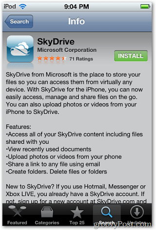 Windows Live SkyDrive dla Apple iOS [Pierwsze spojrzenie]