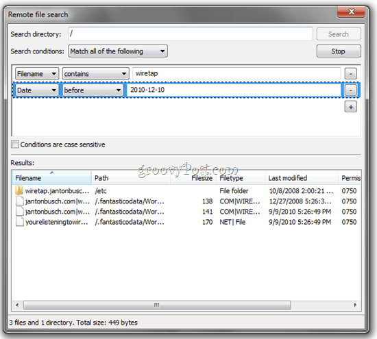 Távoli fájlkeresés FTP FileZilla