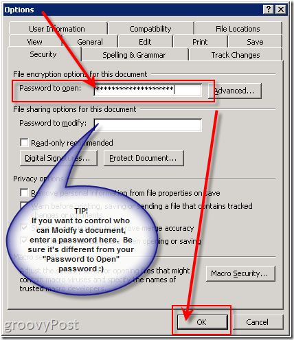 Office 2003ドキュメントを暗号化する