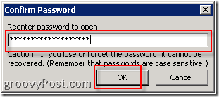 Office 2003ドキュメントを暗号化する