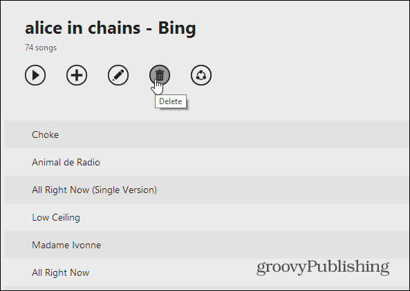 Elimina la versione Web della playlist