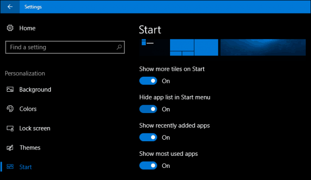 Conseil Windows 10: comment masquer la colonne Toutes les applications dans le menu Démarrer (Mise à jour de Windows 10 Creators)