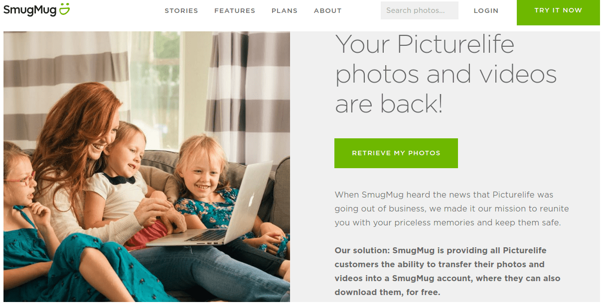 SmugMug บันทึก Picturelife