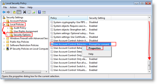 กำหนดพฤติกรรมของบัญชีผู้ใช้สำหรับการควบคุมบัญชีผู้ใช้ (UAC) Windows Vista