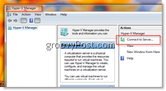 हाइपर-वी मैनेजर चित्रण हाइपर-वी मैनेजर का उपयोग करके हाइपर-वी सर्वर से कनेक्ट करना