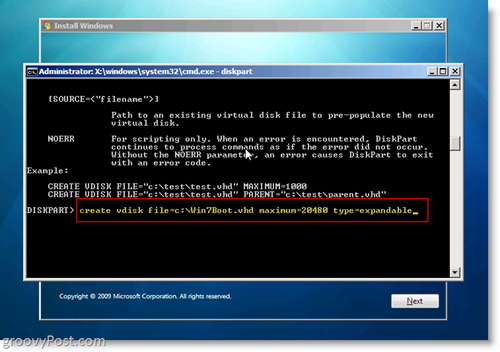 Windows 7 Native VHD Instalar Dual Boot Criar VHD no prompt do CMD