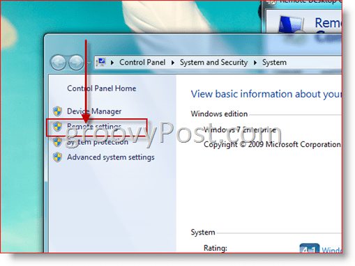 Windows 7 - Ανοίξτε τη Ρυθμίσεις Απομακρυσμένων Ρυθμίσεων για RDP