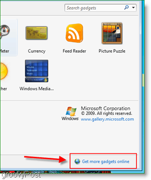 cum să obțineți mai multe gadgeturi cu Windows 7