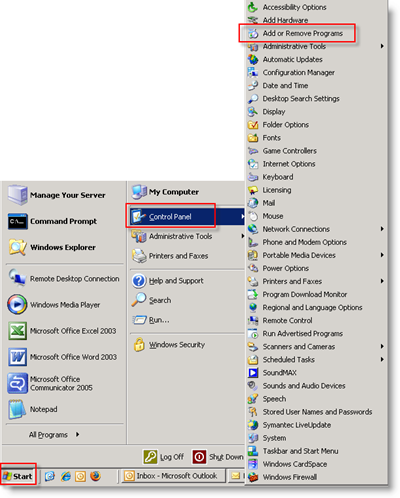 Åbn Tilføj eller fjern programmer til Windows Server 2003 :: groovyPost.com