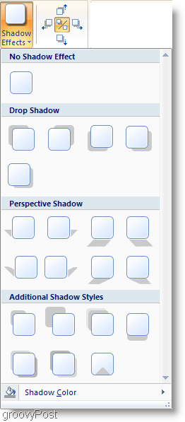 Efectos de sombra de Microsoft Word 2007