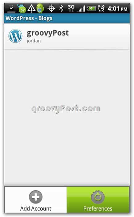 Wordpress op Android-voorkeuren