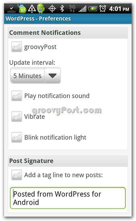 Wordpress op Android Comments